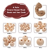 6 Style Natural Round Wood Beads and Jute Cords WOOD-YW0001-02-2