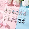 Spray Painted Alloy Bowknot Dangle Earrings EJEW-JE06414-1