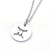 304 Stainless Steel Pendant Necklaces NJEW-E147-08P-1