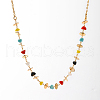 Elegant Brass & Synthetic Stone Chip Handmade Link Chain Necklaces for Women BM0340-5