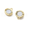 Brass Natural Black Lip Shell Epoxy Magnetic Clasps KK-G528-01G-01-2