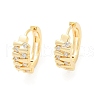 Brass Clear Cubic Zirconia Hoop Earrings EJEW-Q016-05G-3