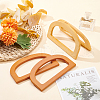 WADORN 4Pcs 2 Colors Wooden D-Shaped Bag Handles FIND-WR0008-21-4