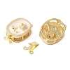 Brass Micro Pave Clear Cubic Zirconia with Enamel Box Clasps KK-G505-02G-2