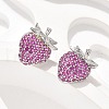 Brass Micro Pave Cubic Zirconia Stud Earrings EJEW-Q015-13P-01-4