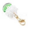Flower Glass Pendant Decorations HJEW-MZ00218-04-4