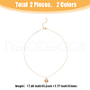FIBLOOM 2Pcs 2 Colors Alloy Pendant Necklaces Set NJEW-FI0001-54-2