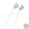Anti-Tarnish Rhodium Plated 925 Sterling Silver Pinch Bails STER-L055-18P-2