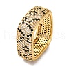 Rack Plating Square Brass Cubic Zirconia Rings for Women RJEW-S242-06G-1
