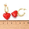 Brass Enamel Dangle Stud Earrings for Women EJEW-G430-03G-5