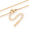 Brass Box Chains Necklaces NJEW-N054-06G-2