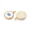 Brass Micro Pave Cubic Zirconia Pendants KK-N258-05G-2