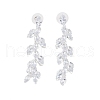 Brass Micro Pave Cubic Zirconia Stud Earrings EJEW-B046-16P-1