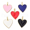 Brass Enamel Pendants KK-P204-14G-1