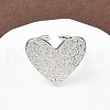 Heart Brass Cuff Rings for Women RJEW-A069-09P-3