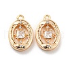 Brass Micro Pave Cubic Zirconia Charm KK-E090-07G-1
