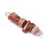 9Pcs 9 Styles Natural Mixed Stone Chip & Natural Coconut Disc Beaded Connector Charms PALLOY-JF03571-4