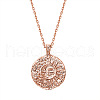 Bohemian Style Brass Sun Moon Disc Pendant Necklaces for Women FS-WG9BBEB-09-2