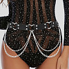 Heart Alloy Curb Chain with Imitation Leather Tassel Waist Chains FS-WGCEF59-01-2