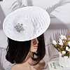 Linen Mini Hat Fascinator Base AJEW-WH0561-32B-5