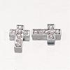 Alloy Cross Slide Charms with Grade A Rhinestones ALRI-R034-02-2