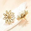 304 Stainless Steel Flowers Stud Earrings for Women EJEW-R023-02G-3