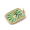 Brass Micro Pave Cubic Zirconia Pendants with Enamel KK-Q039-11G-2