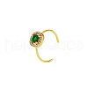 Stainless Steel Micro Pave Cubic Zirconia Adjustable Open Cuff Rings for Women UZ5362-4-2
