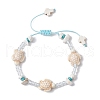 Adjustable Synthetical Turquoise & Magnesite Beaded Braided Bead for Women BJEW-JB11546-2