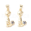 Brass Micro Pave Midnight Blue Cubic Zirconia Pendants KK-D067-16G-RS-1