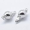 Anti-Tarnish Rhodium Plated 925 Sterling Silver Box Clasps STER-F037-017P-8mm-2