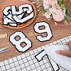 Number 0~9 Towel Embroidery Style Cloth Iron on/Sew on Patches PATC-WH0005-39-3