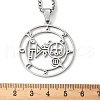 304 Stainless Steel Demon Seal Sigil Pendant Necklaces NJEW-H065-17P-3