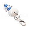 Angel Acrylic & Synthetic Turquoise & Shell Pendant Decorations HJEW-JM03175-02-5