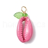Natural Dyed Cowrie Shell Pendants PALLOY-JF03992-3
