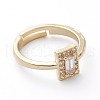 Mother's Day Rings Adjustable Brass Micro Pave Cubic Zirconia Finger Rings RJEW-Z006-F-4