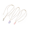 Natural Quartz Crystal Nugget Pendant Necklace NJEW-JN03940-1