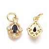 Brass Micro Pave Cubic Zirconia Pendants KK-P187-13-G-3