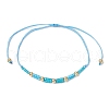 Glass Seed Beaded Braided Beads Bracelets BJEW-MZ00182-02-3