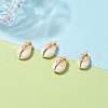 Natural Cowrie Shell Wire Wrapped Pendants PALLOY-JF00571-02-4