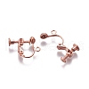 Rack Plated Brass Screw Clip-on Earring Findings KK-P169-04RG-2