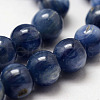 Natural Dyed & Heated Grade AA Kyanite/Cyanite/Disthene Round Bead Strands G-O143-07-8mm-1-3