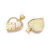 Brass Micro Pave Clear Cubic Zirconia Pendants KK-N254-203G-2