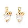 Brass Micro Pave Cubic Zirconia Pendants KK-N263-62G-1