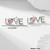 Romantic Valentine's Day S925 Sterling Silver Pink Cubic Zirconia Stud Earrings RW2928-2-1