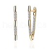 Brass Micro Pave Cubic Zirconia Hoop Earring EJEW-BB72362-C-1