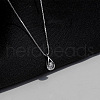 Teardrop Brass Pave Clear Cubic Zirconia Pendant Necklaces for Women FS-WGA1EE7-01-3