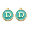 Golden Plated Alloy Enamel Charms ENAM-Q437-15D-1