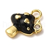 Brass Micro Pave Clear Cubic Zirconia Enamel Pendants KK-I276-26G-01-2