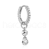 Elegant Vintage S925 Sterling Silver Teardrop Hoop Earrings YO6576-2-1
